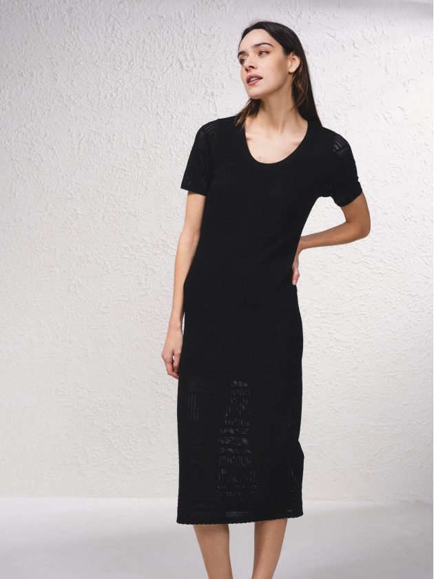 Vestido midi em malha