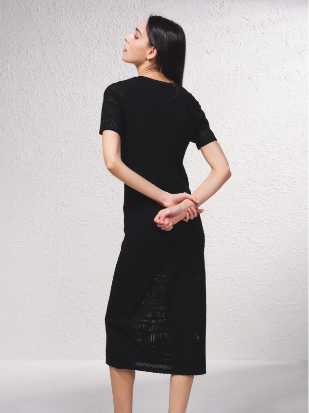 Vestido midi em malha