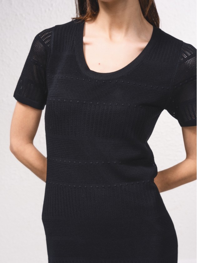Vestido midi em malha