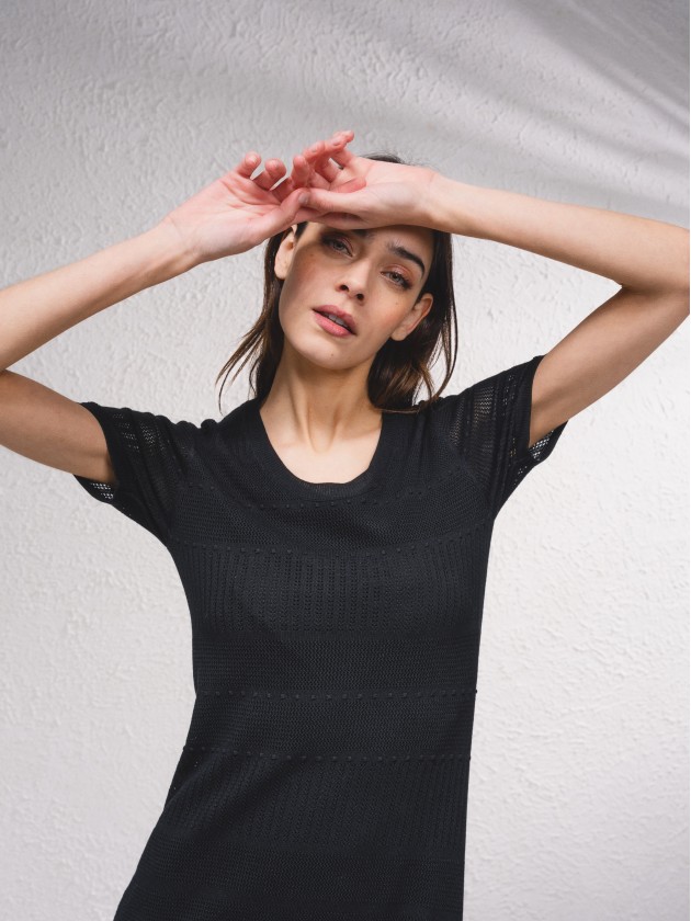 Vestido midi em malha