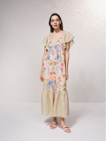 Robe longue imprime