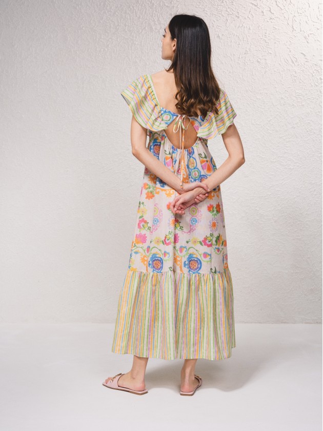 Robe longue imprime