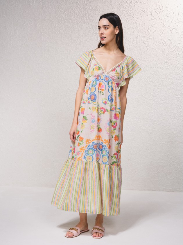 Robe longue imprime