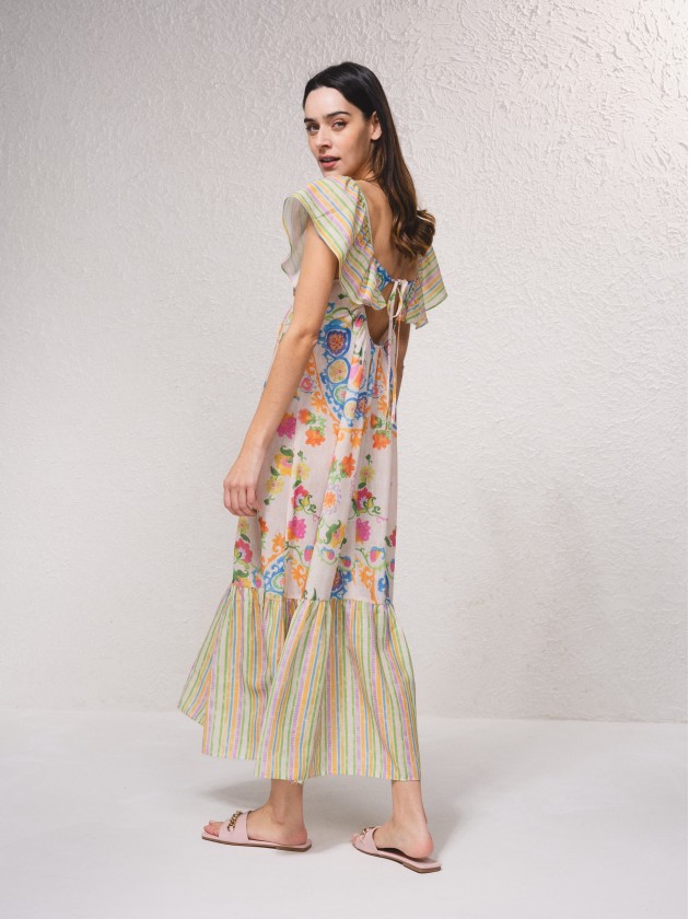 Robe longue imprime