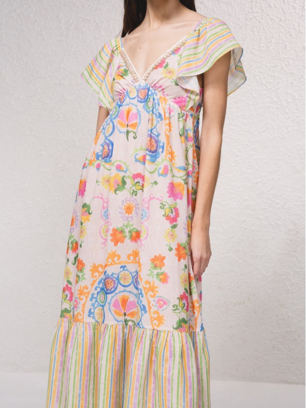 Robe longue imprime