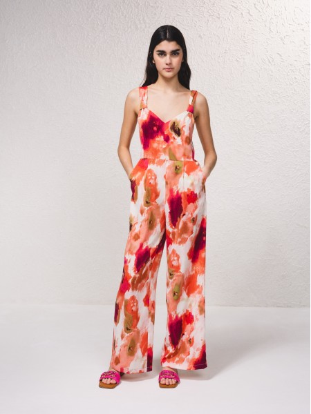 Long jumpsuit with print