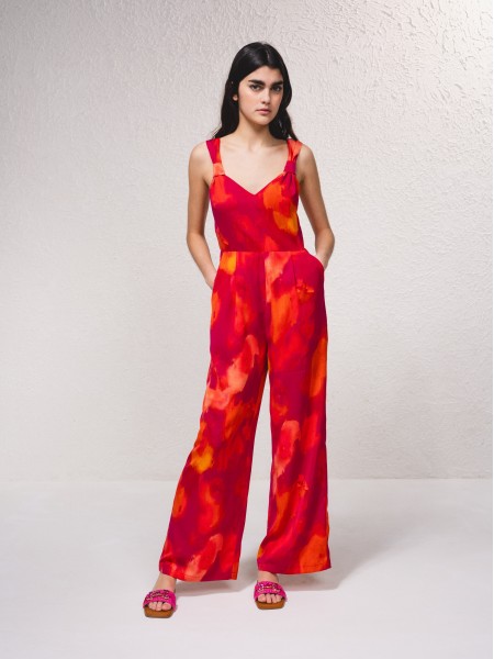 Long jumpsuit with print