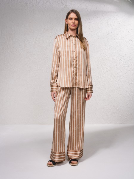 Striped satin shirt