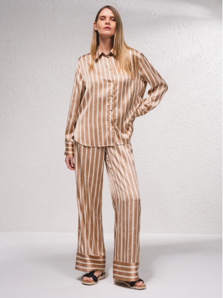 Pantalon en satin ray