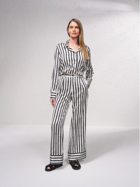 Pantalon en satin ray