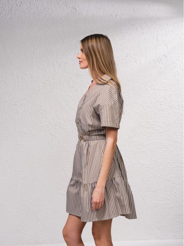 Vestido s riscas com cinto