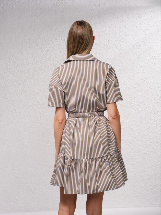 Vestido s riscas com cinto