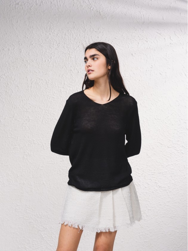 Camisola bsica de malha fina