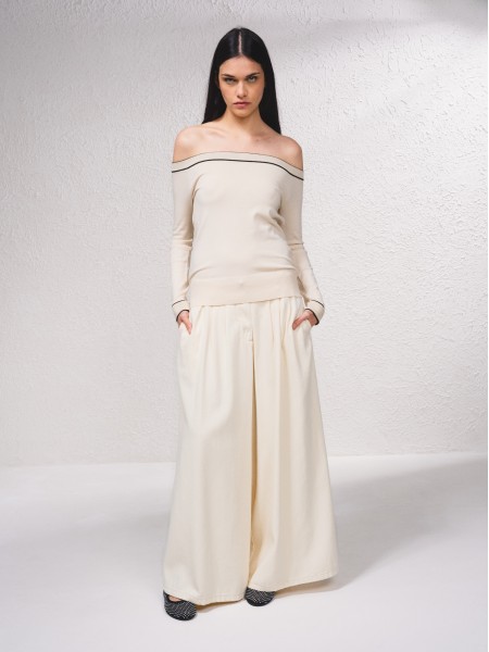 Camisola em contraste com mistura de lurex