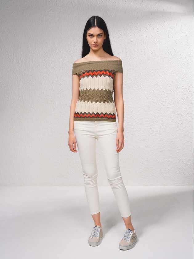 Camisola com mistura de lurex