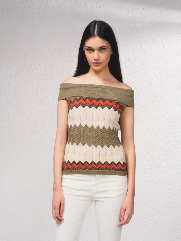 Camisola com mistura de lurex