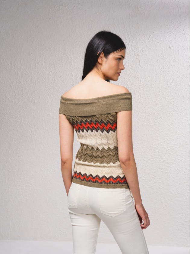 Camisola com mistura de lurex