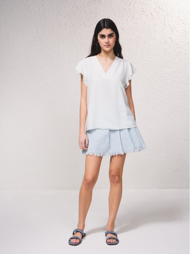 Blusa com decote em v