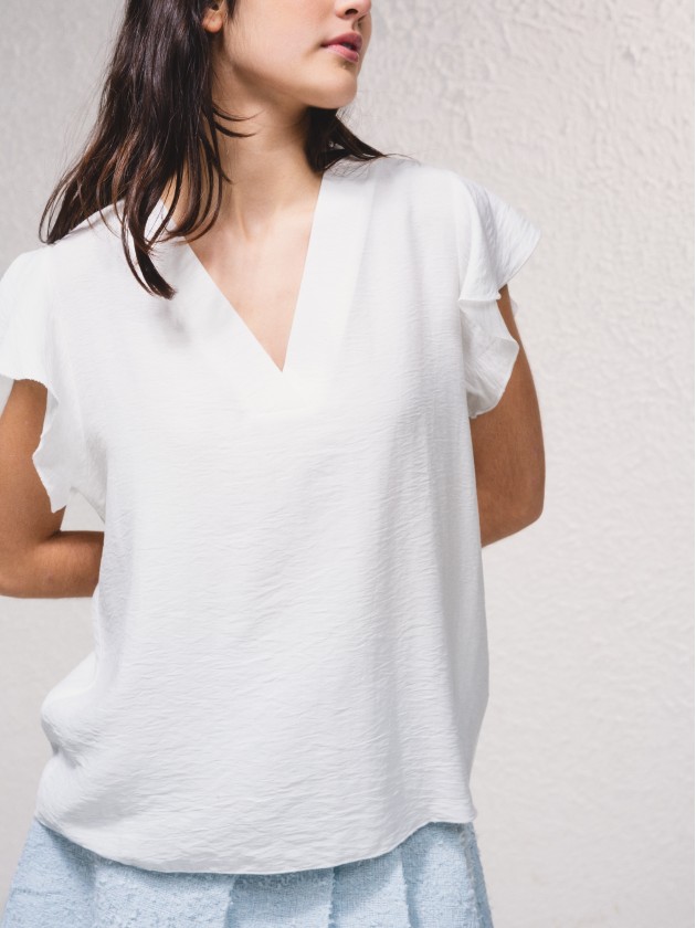 Blusa com decote em v