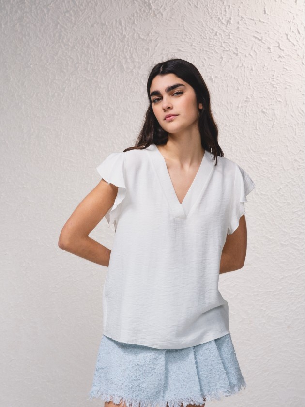 Blusa com decote em v