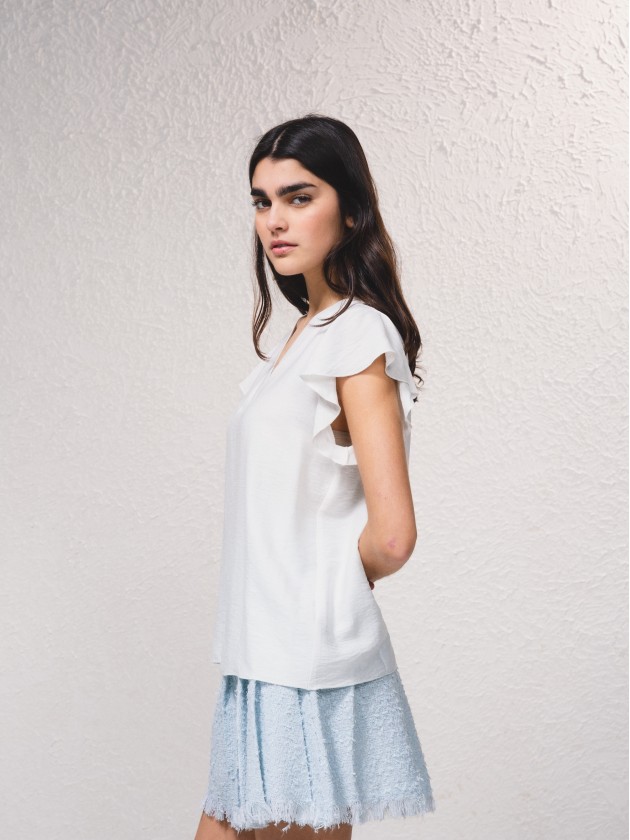 Blusa com decote em v