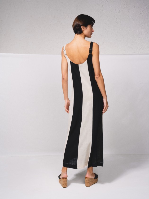 Vestido de alas em contraste