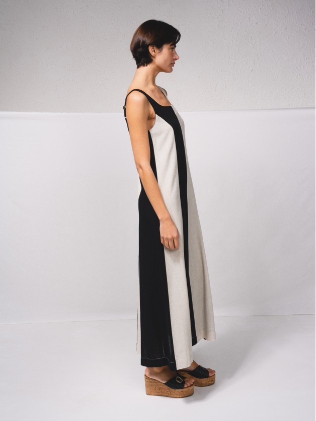 Vestido de alas em contraste