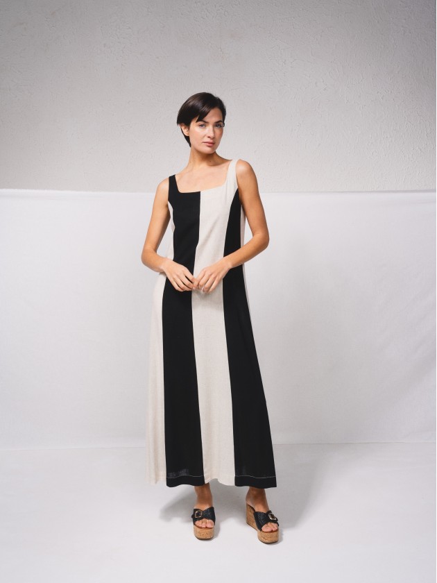 Vestido de alas em contraste