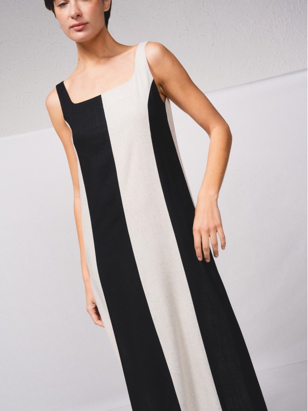 Vestido de alas em contraste