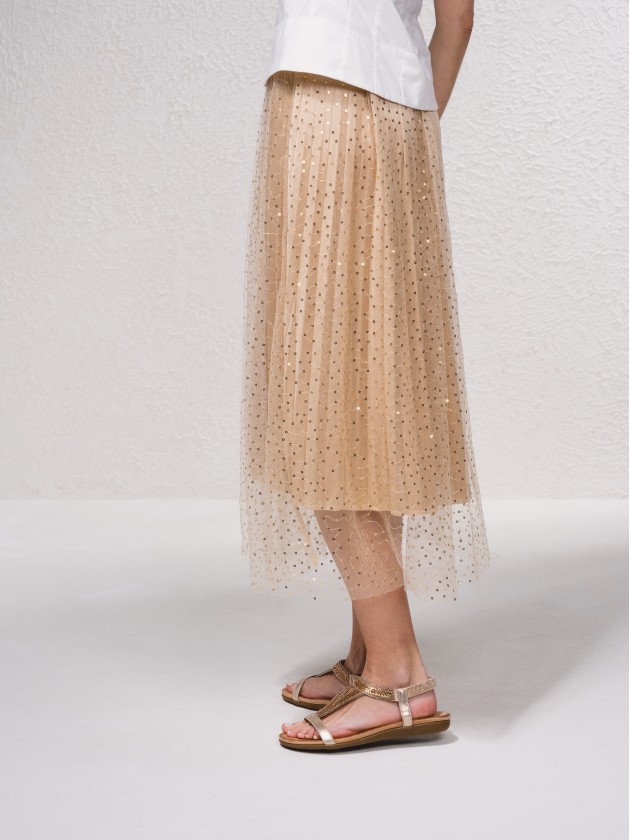 Saia em tule com brilhos