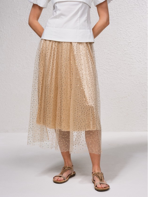 Saia em tule com brilhos