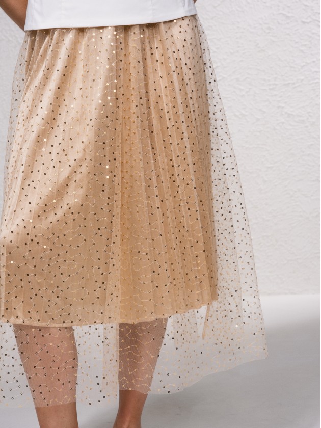 Saia em tule com brilhos