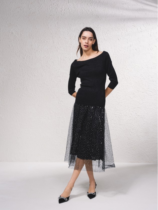Tulle skirt with sparkles