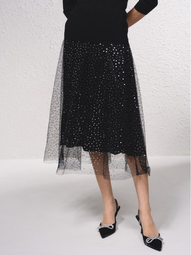 Tulle skirt with sparkles