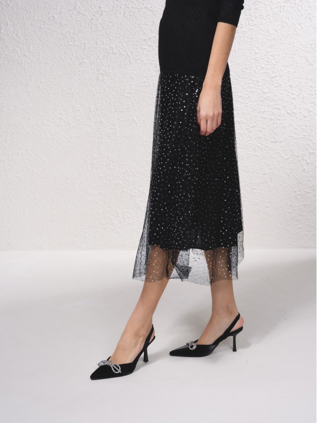 Tulle skirt with sparkles