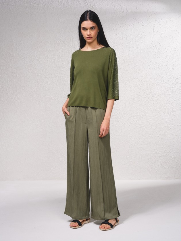 Camisola com aplicaes brilhantes
