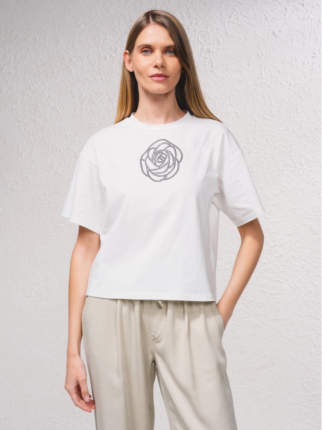T-shirt avec application brillante