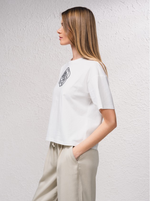 T-shirt avec application brillante