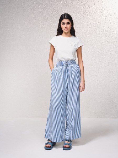 Striped pants with ties