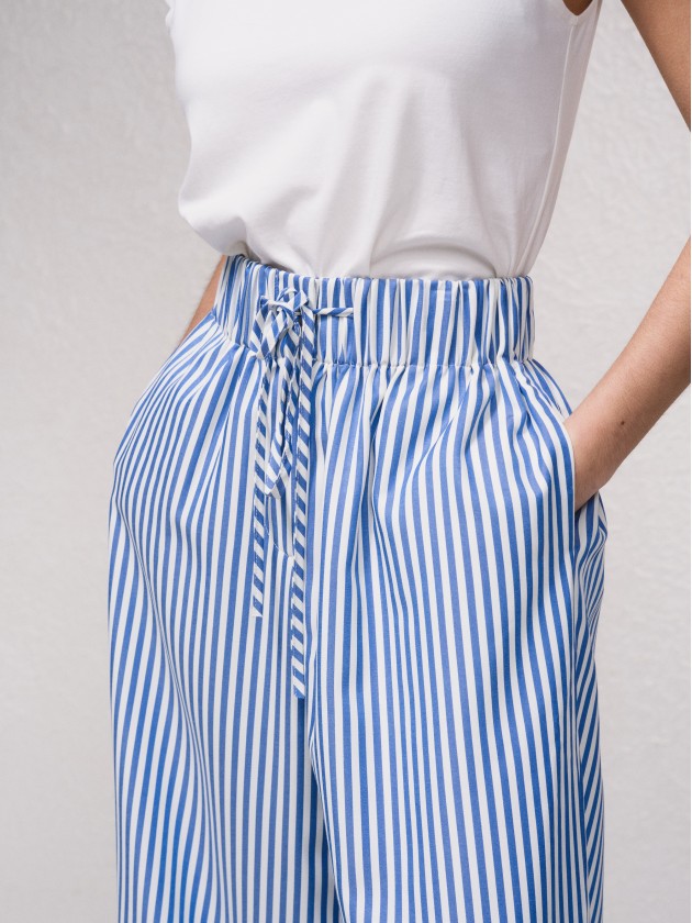 Striped pants with ties