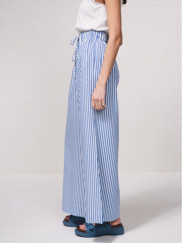 Striped pants with ties