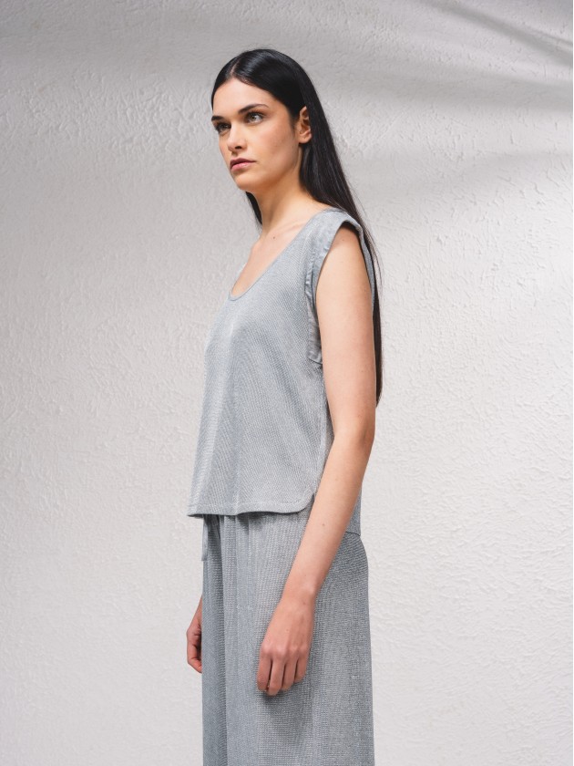 T-shirt com mistura de lurex