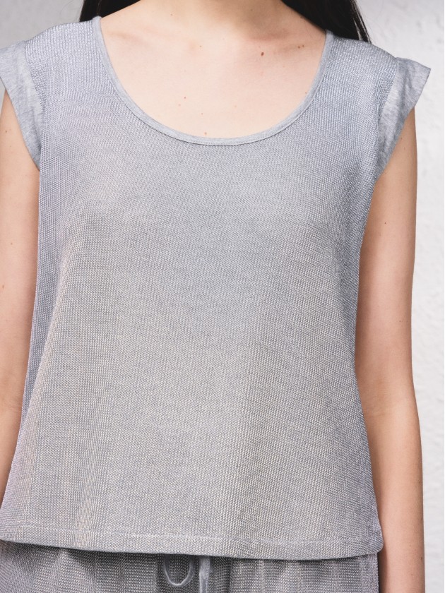 T-shirt com mistura de lurex