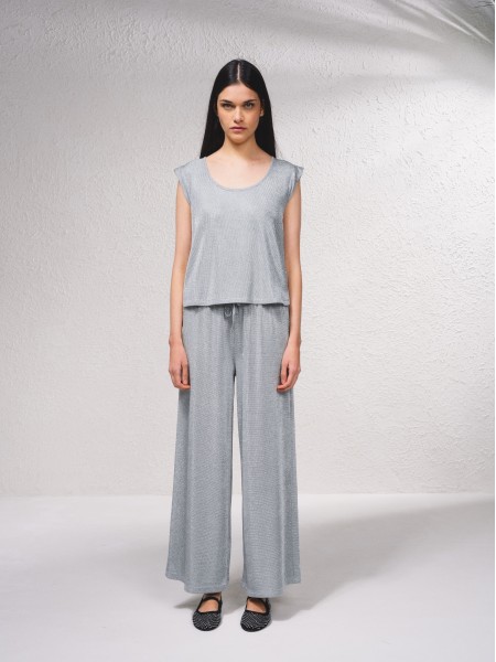 Pantalon lurex avec liens