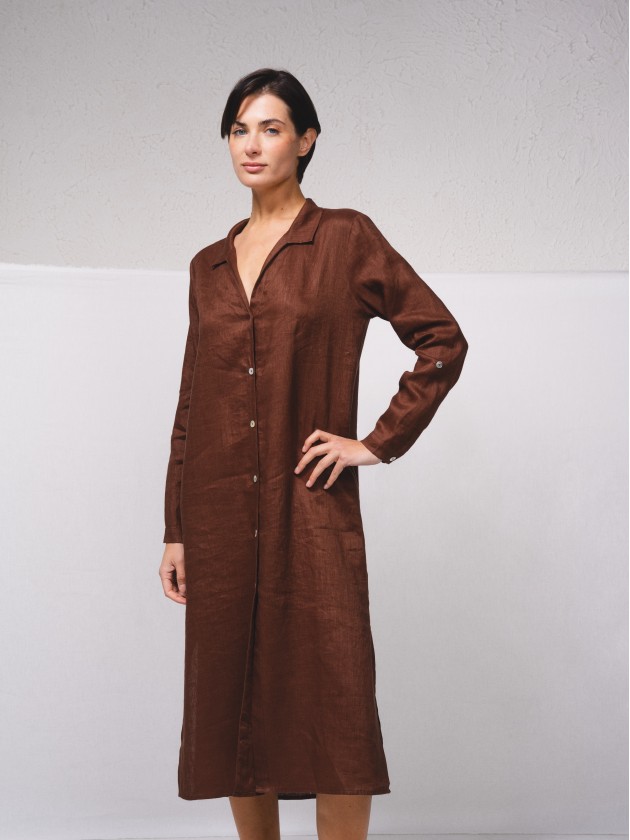 Robe chemise en lin