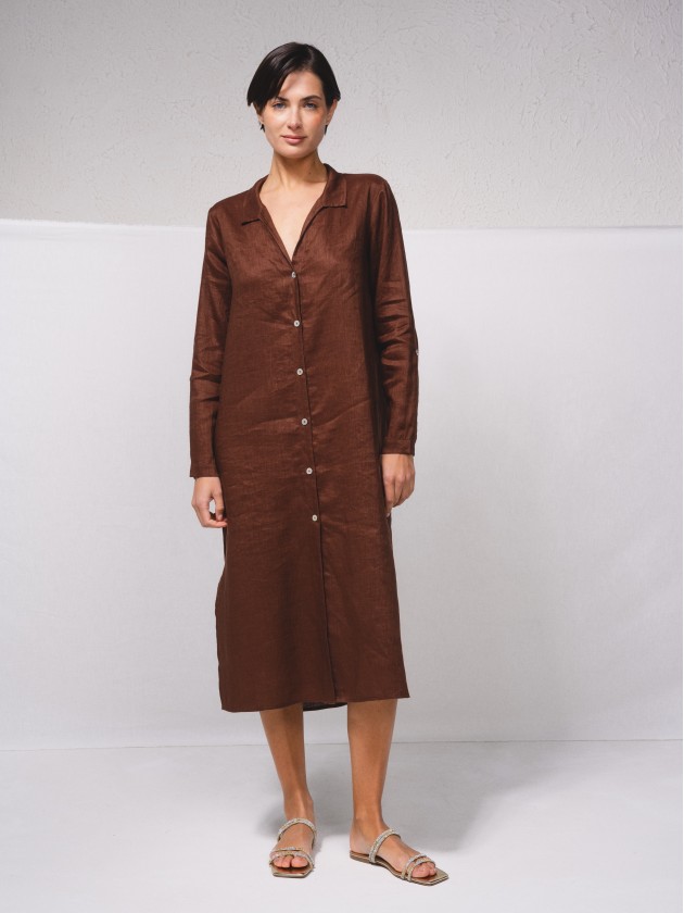 Robe chemise en lin