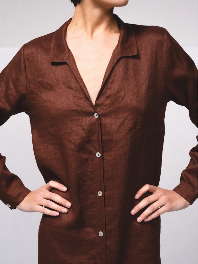 Robe chemise en lin