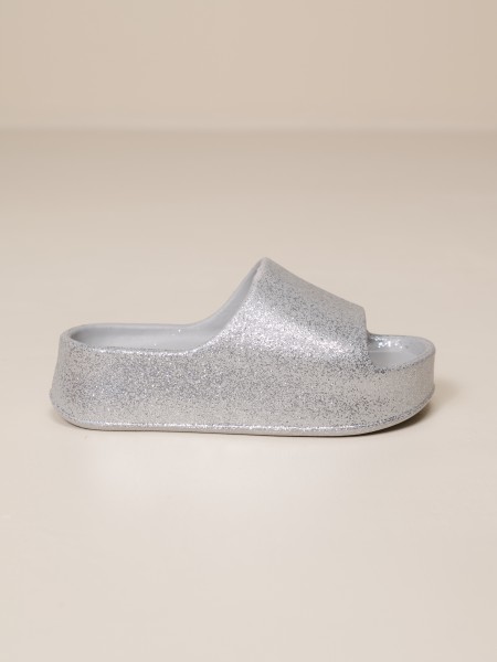 Metallic platform sandal