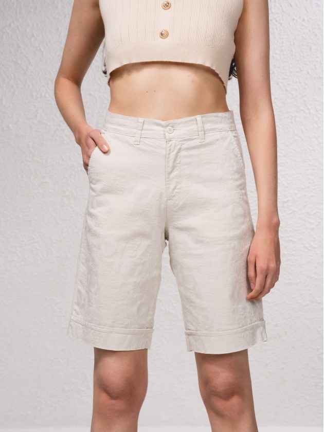 Cales bermuda efeito jacquard