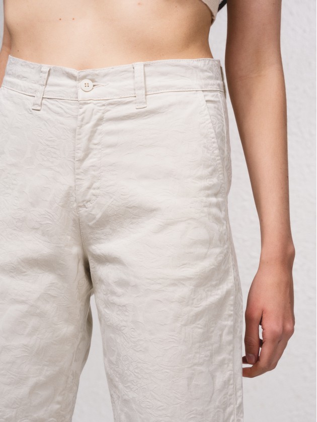Cales bermuda efeito jacquard